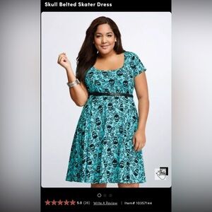 RARE! Skull Belted Skater Dress